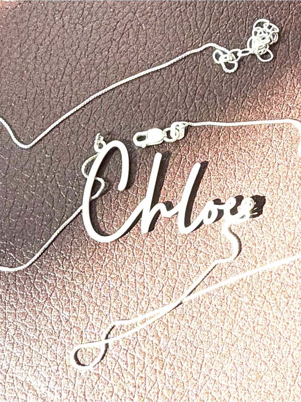 Chloe Silver Script Name Necklace
